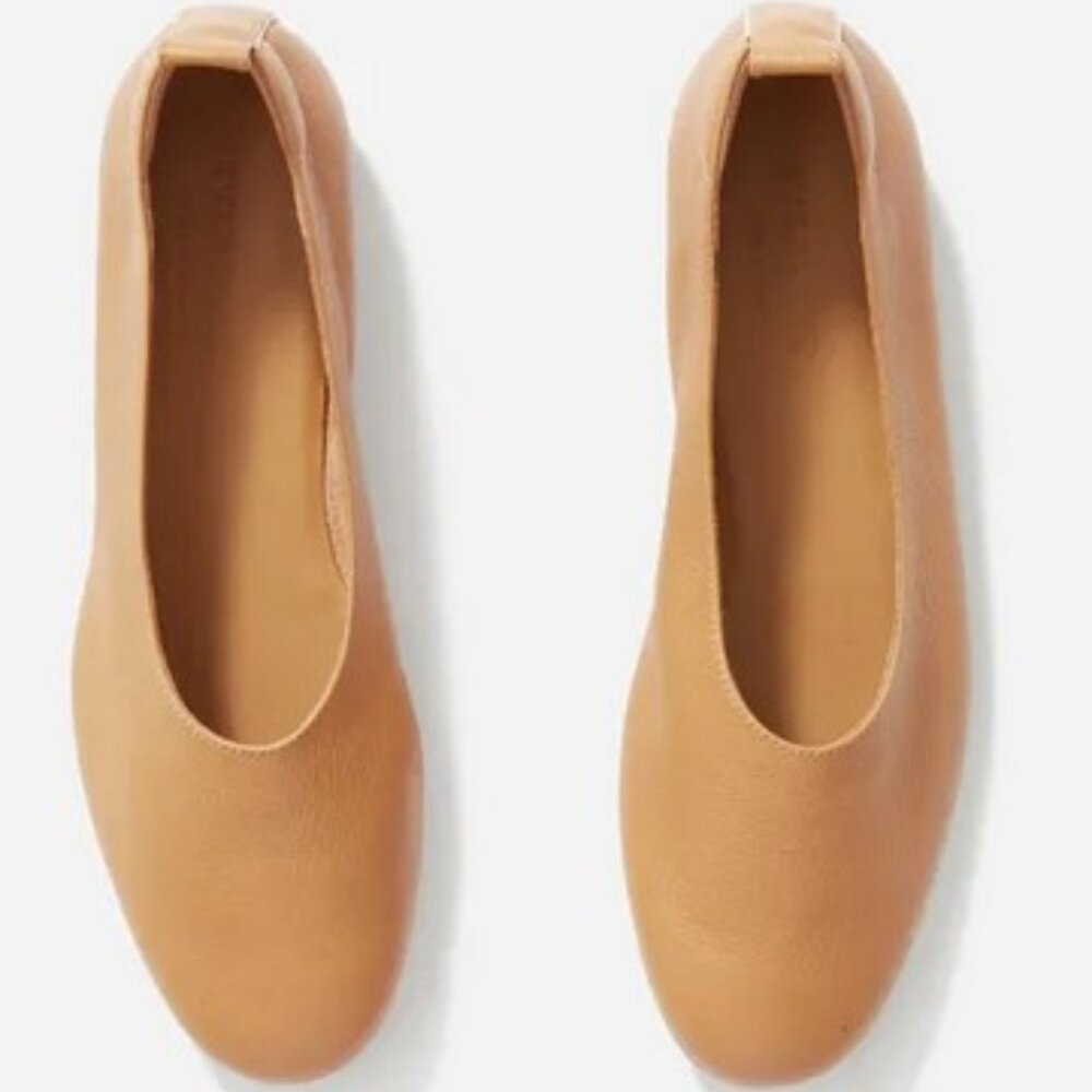 NIB Everlane DAY GLOVE Caramel Leather Flat Shoes - 10.5 - Picture 3 of 7
